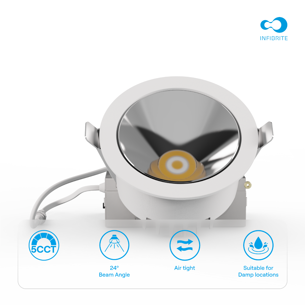 INFIBRITE  
5CCT  
24° Beam Angle  
Air tight  
Suitable for Damp locations