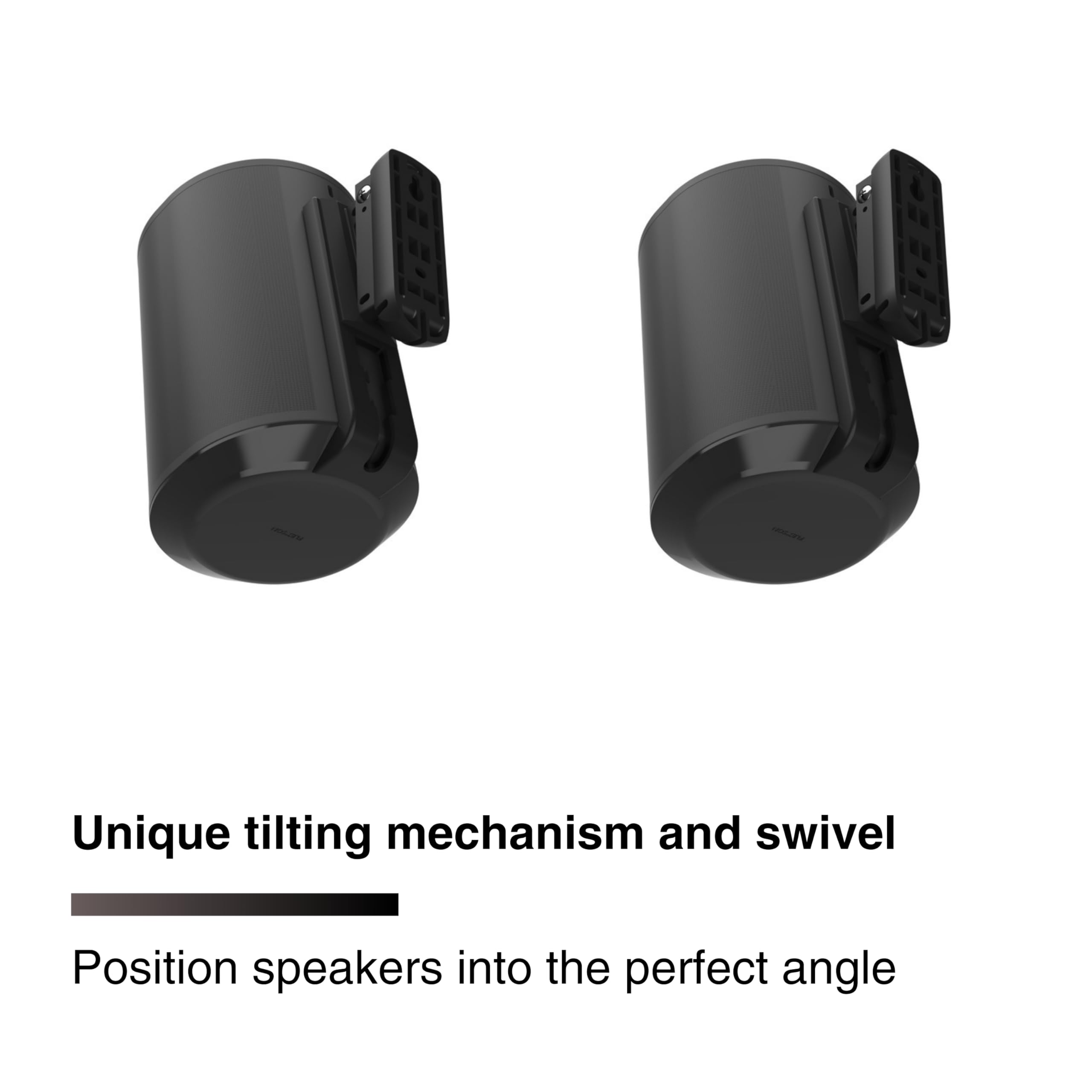 Unique tilting mechanism and swivel  
Position speakers into the perfect angle