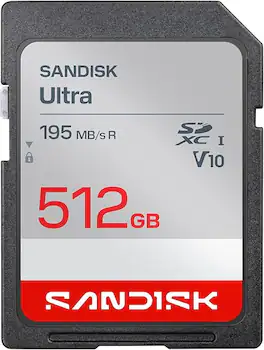 SANDISK - Ultra 512GB Up to 195MB/s Read Speeds, UHS-I