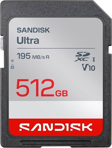 SANDISK Ultra  
195 MB/s R  
XC I  
V10  
512GB  
SANDISK