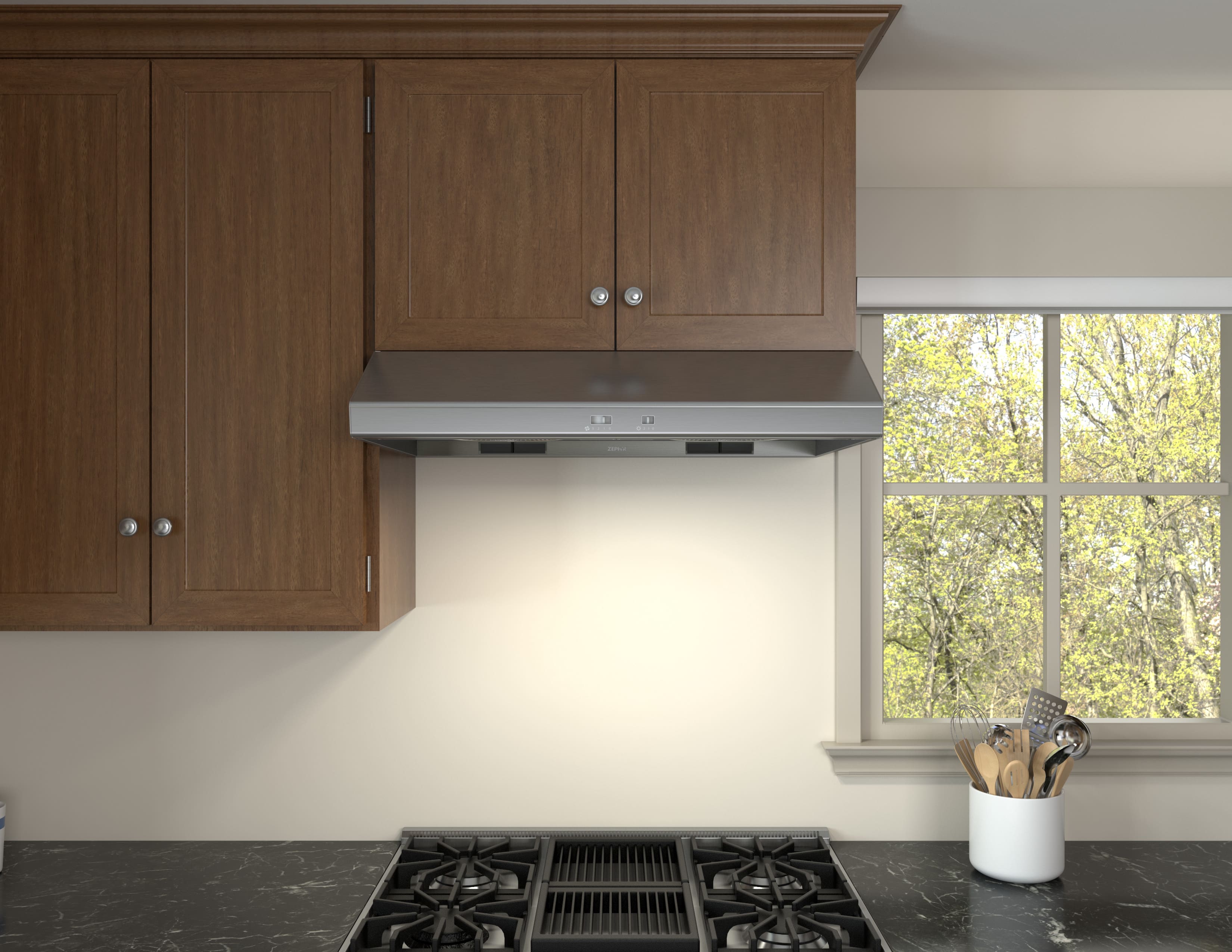 Alt View Zoom 11. Zephyr - 42 inches - Externally Vented - Under cabinet Range Hood - Stainless Steel.