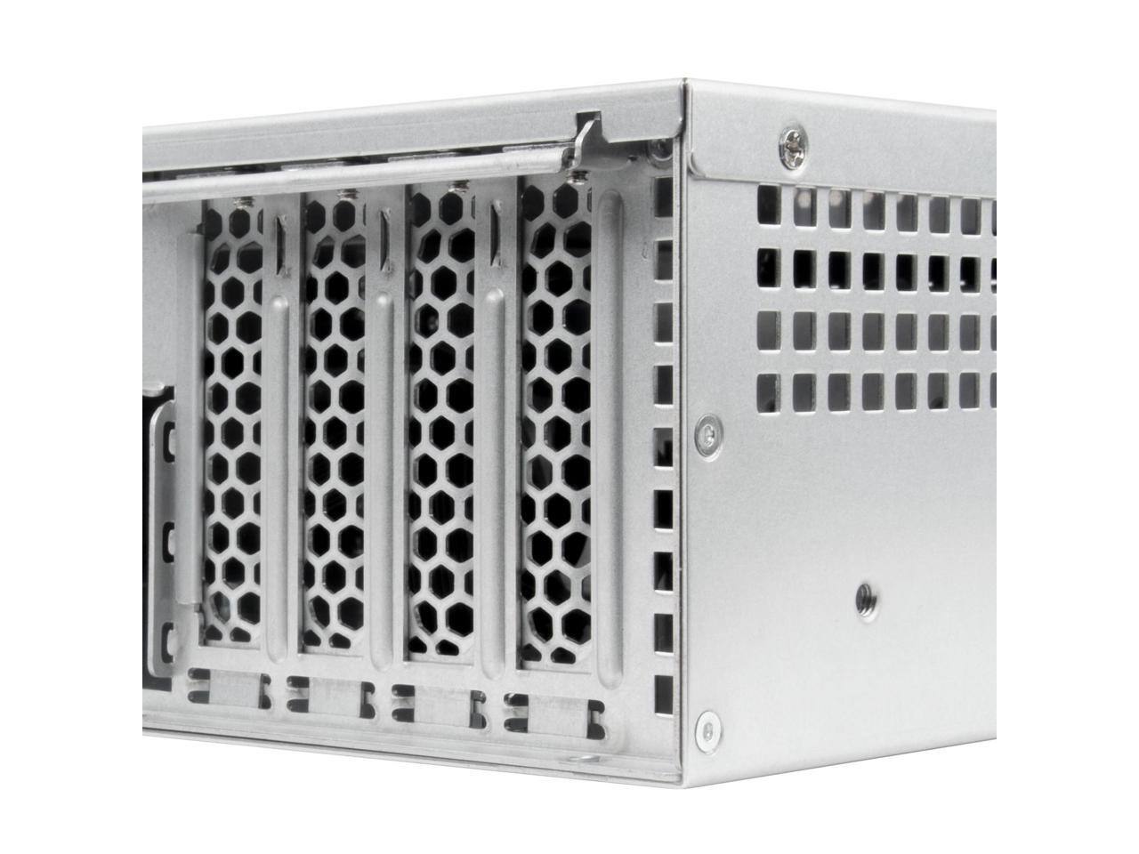 Alt View 6. SilverStone - Silverstone RM23-502-MINI 2U Dual 5.25" Drive Bay Micro-ATX Rackmount Server Chassis w/ USB 3.1 - Silver.