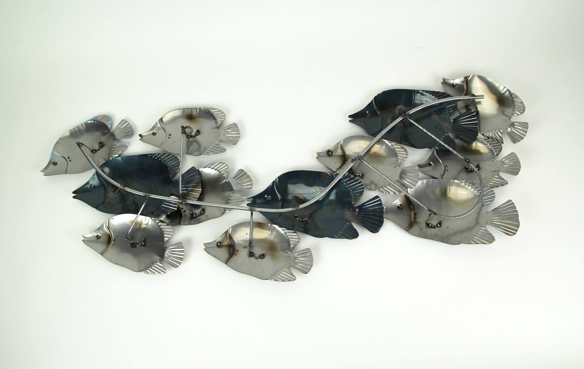 J.D. Yeatts 38 Inch Metal Wall Hanging Fish School Sculpture Sealife ...