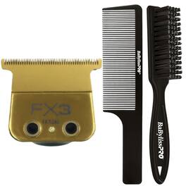 Babyliss - Pro FX703G FX3 DLC Titanium Ultra Thin Blade Zero Gap with Brush + Comb - Gold