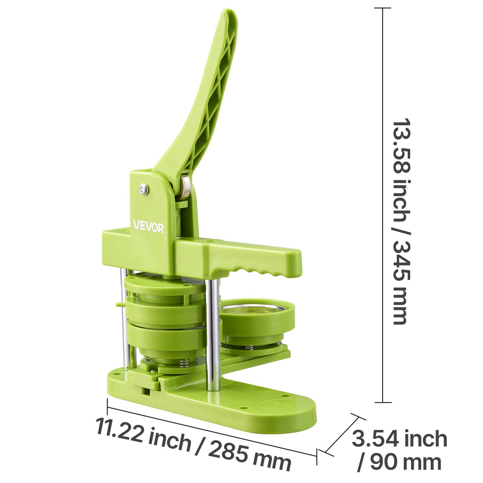 VEVOR 13.58 inch / 345 mm  
11.22 inch / 285 mm  
3.54 inch / 90 mm