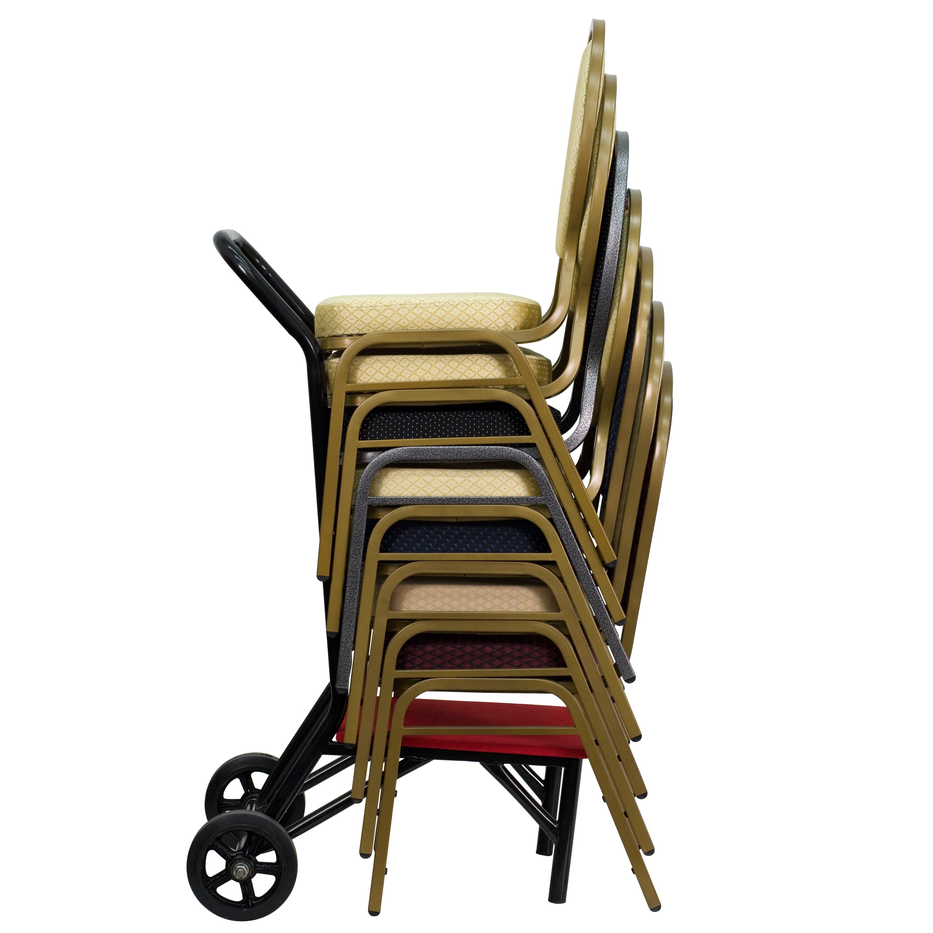 Alt View 3. Emma + Oliver - Banquet Chair / Stack Chair Dolly - Black.