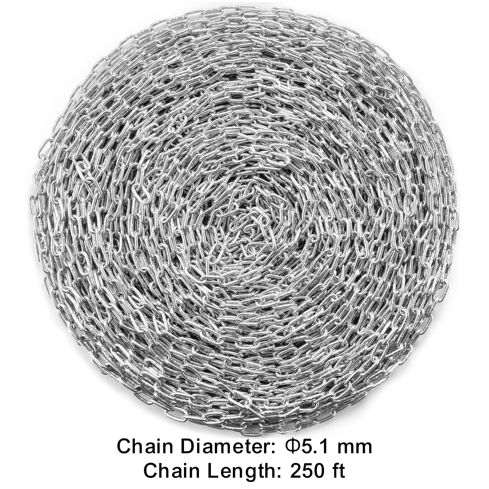 Chain Diameter: 5.1 mm  
Chain Length: 250 ft