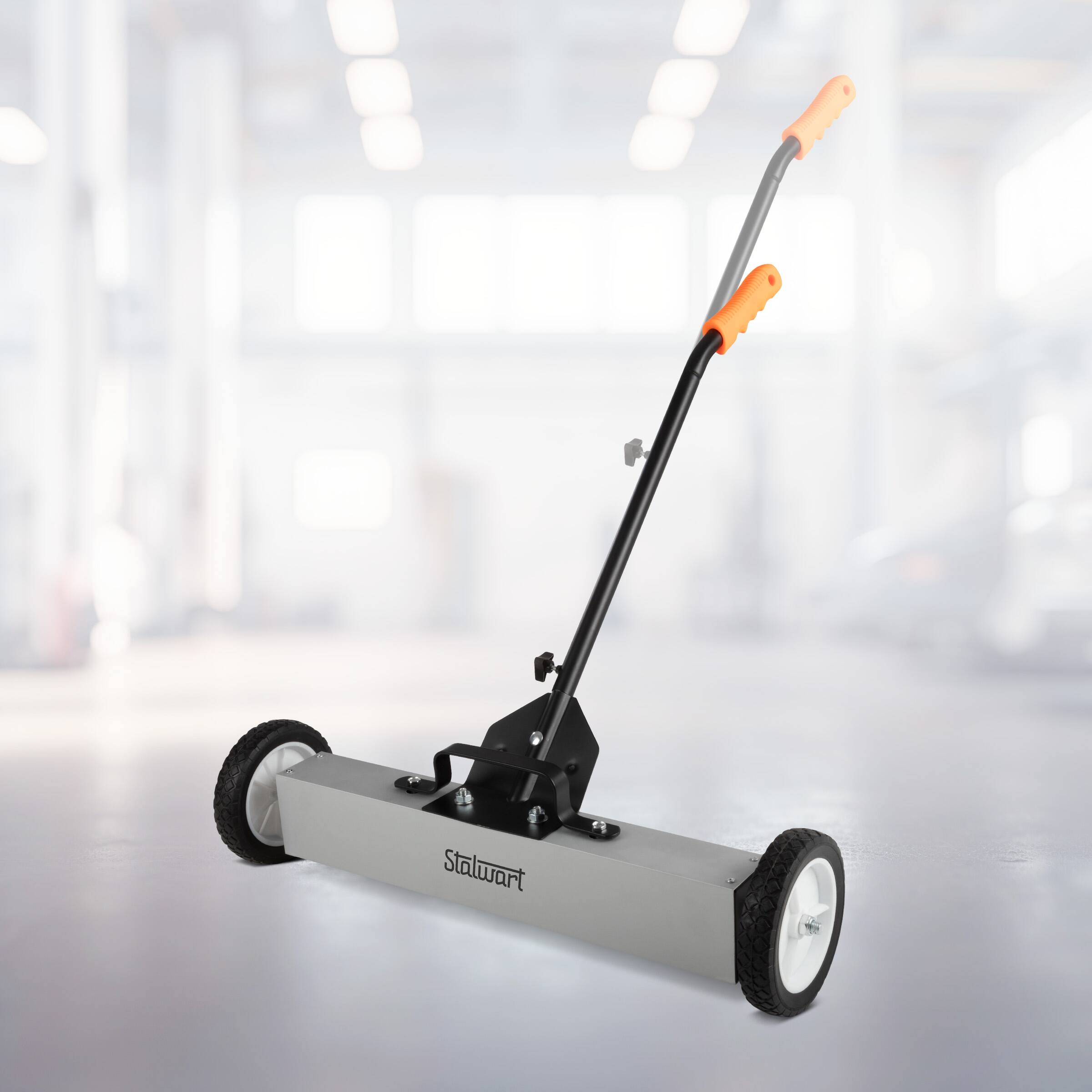 Alt View 1. Stalwart - Magnetic Sweeper with Handle and Wheels 24-Inch Rolling Nail Magnet Tool Magnetic Pickup Tool 30 to 50-Pound Capacity.
