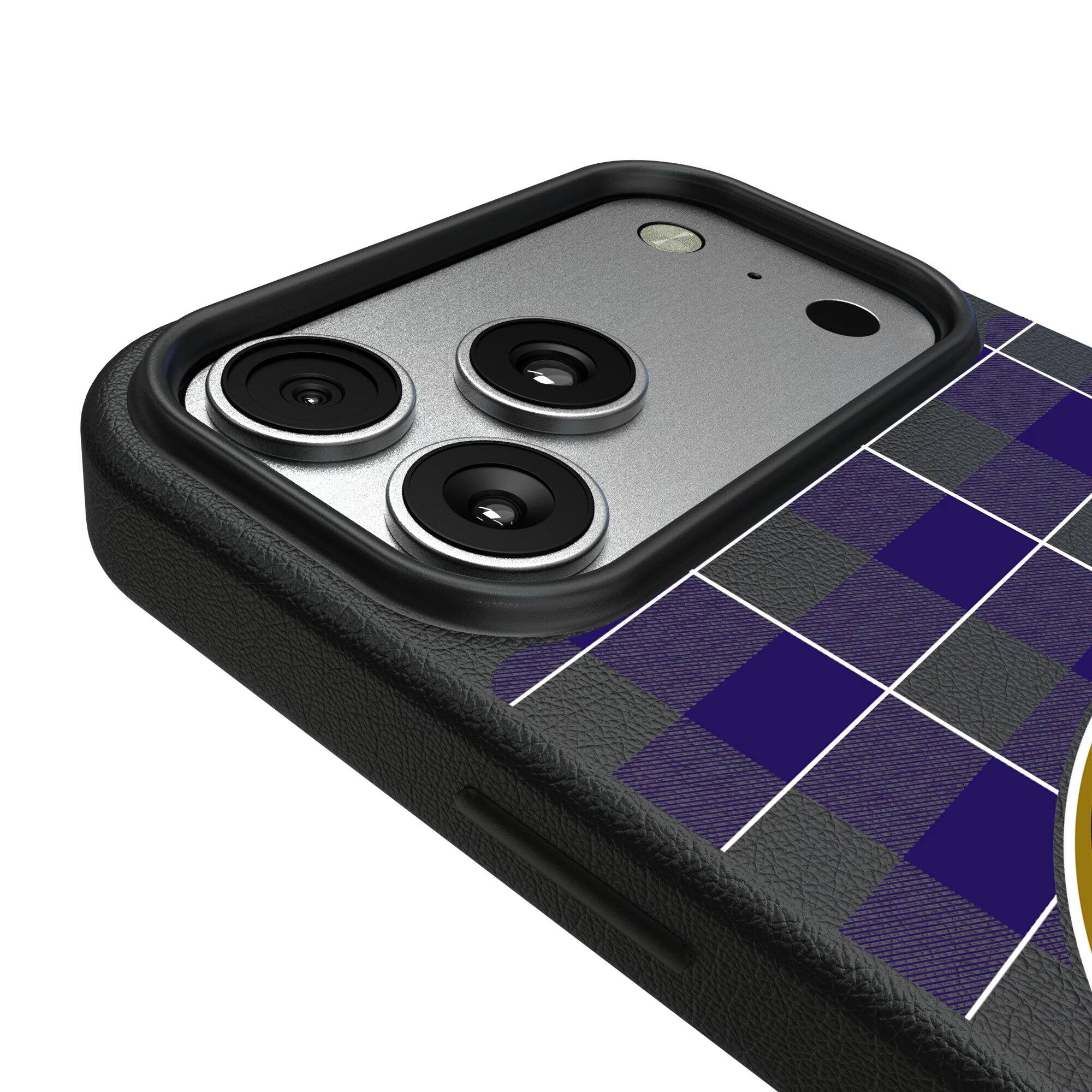 Alt View 2. Keyscaper - Baltimore Ravens Plaid Magnetic Bump iPhone Case - 17 Air - Black.