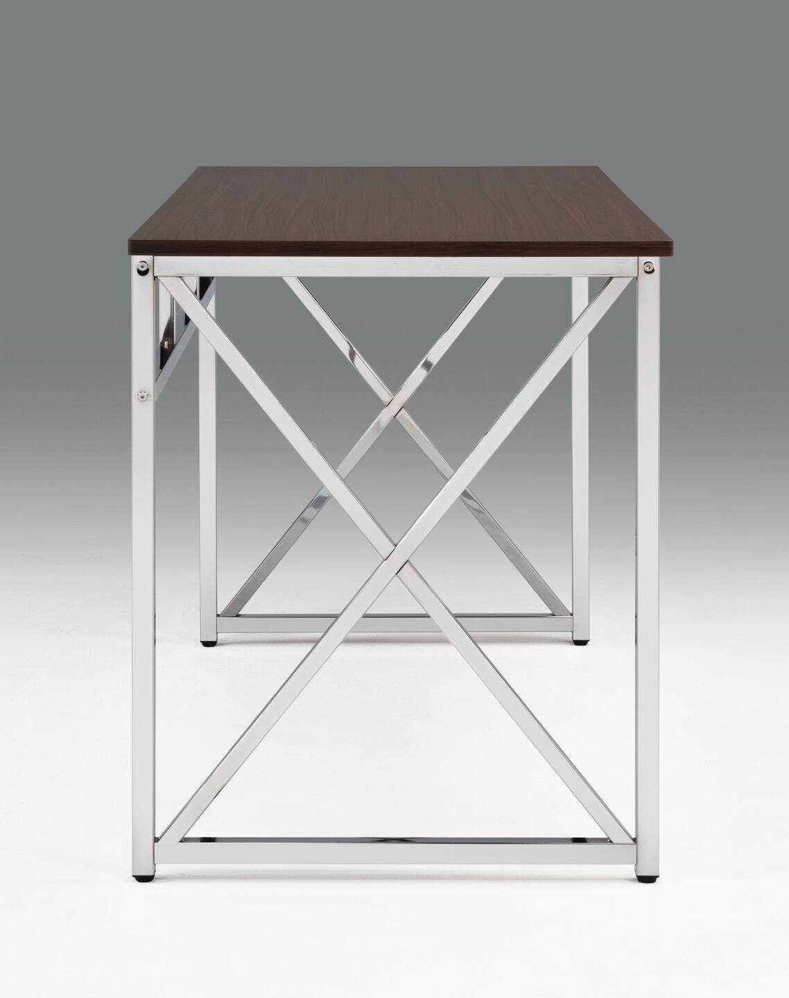 Alt View 1. APRILSOUL - Madison Office Workspace Desk MDF/Chrome In Brown - Brown.