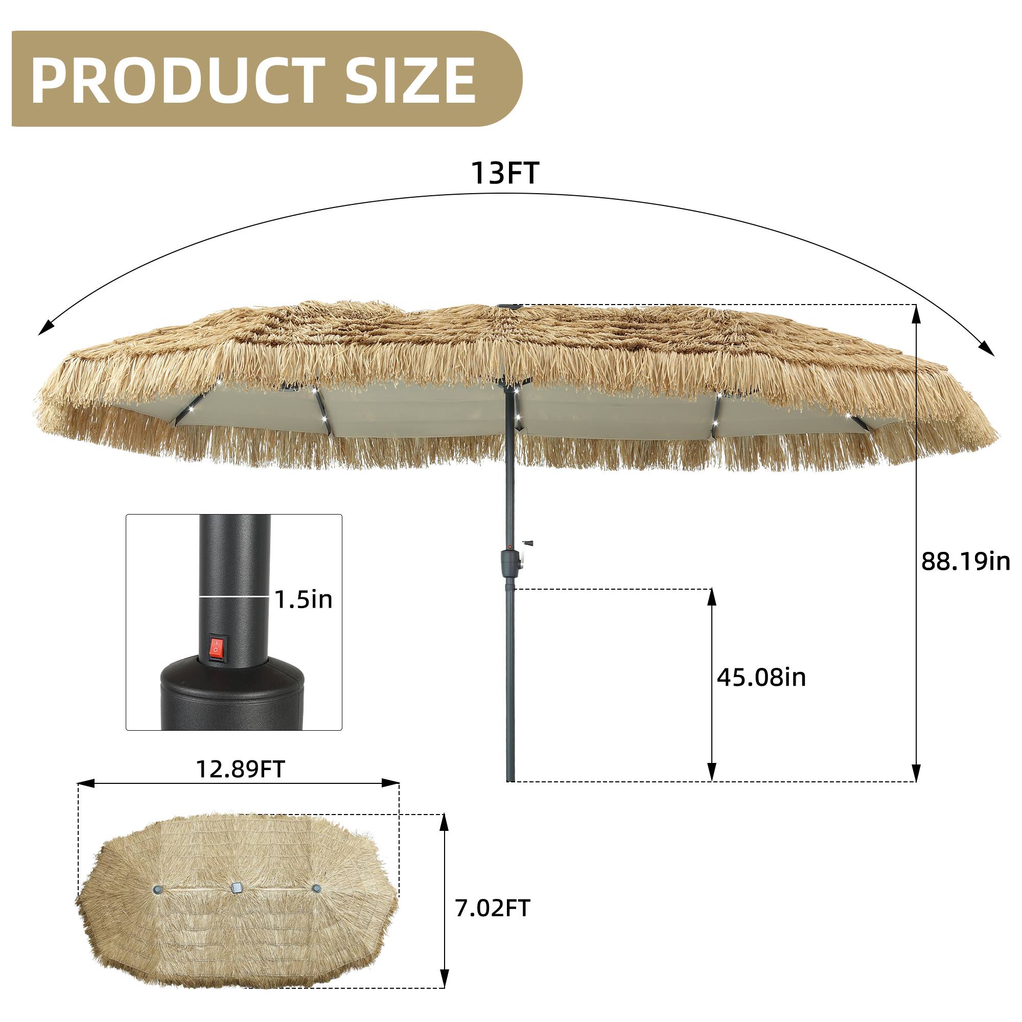 PRODUCT SIZE  
13FT  
1.5in  
88.19in  
45.08in  
12.89FT  
7.02FT