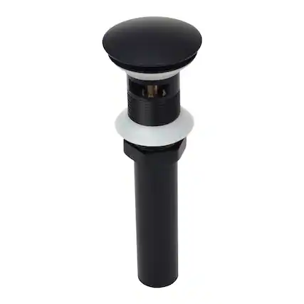 Front. Akicon - Akicon Matte Black Pop-Up Bathroom Sink Drain Stopper With Overflow - Matte Black.
