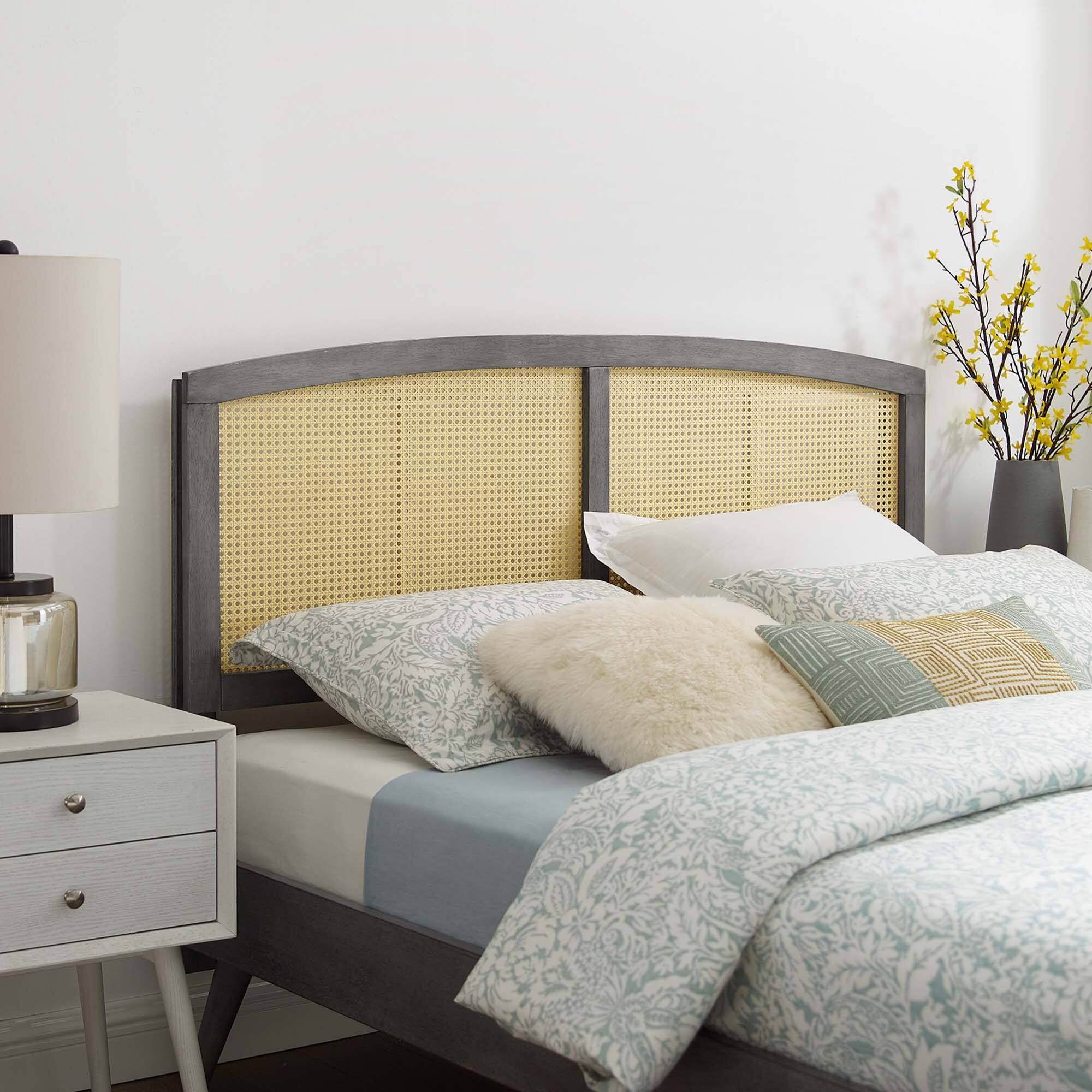 Alt View 1. Modway - Halcyon Cane Queen Headboard by Modway - Gray.