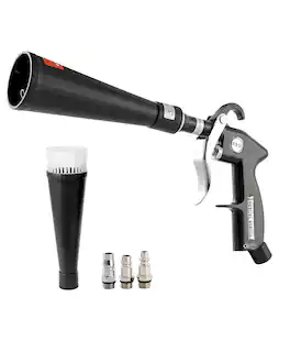 VEVOR - Car Cleaning Gun, 6-9.2 Bar High-Pressure Air Blow Gun with 2 Set Nozzles, 360° Rotating Nozzle for Complete Cleaning - Black