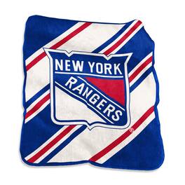 Logo Brands - New York Rangers 50" x 60" Raschel Stripe Throw Blanket - Multicolor