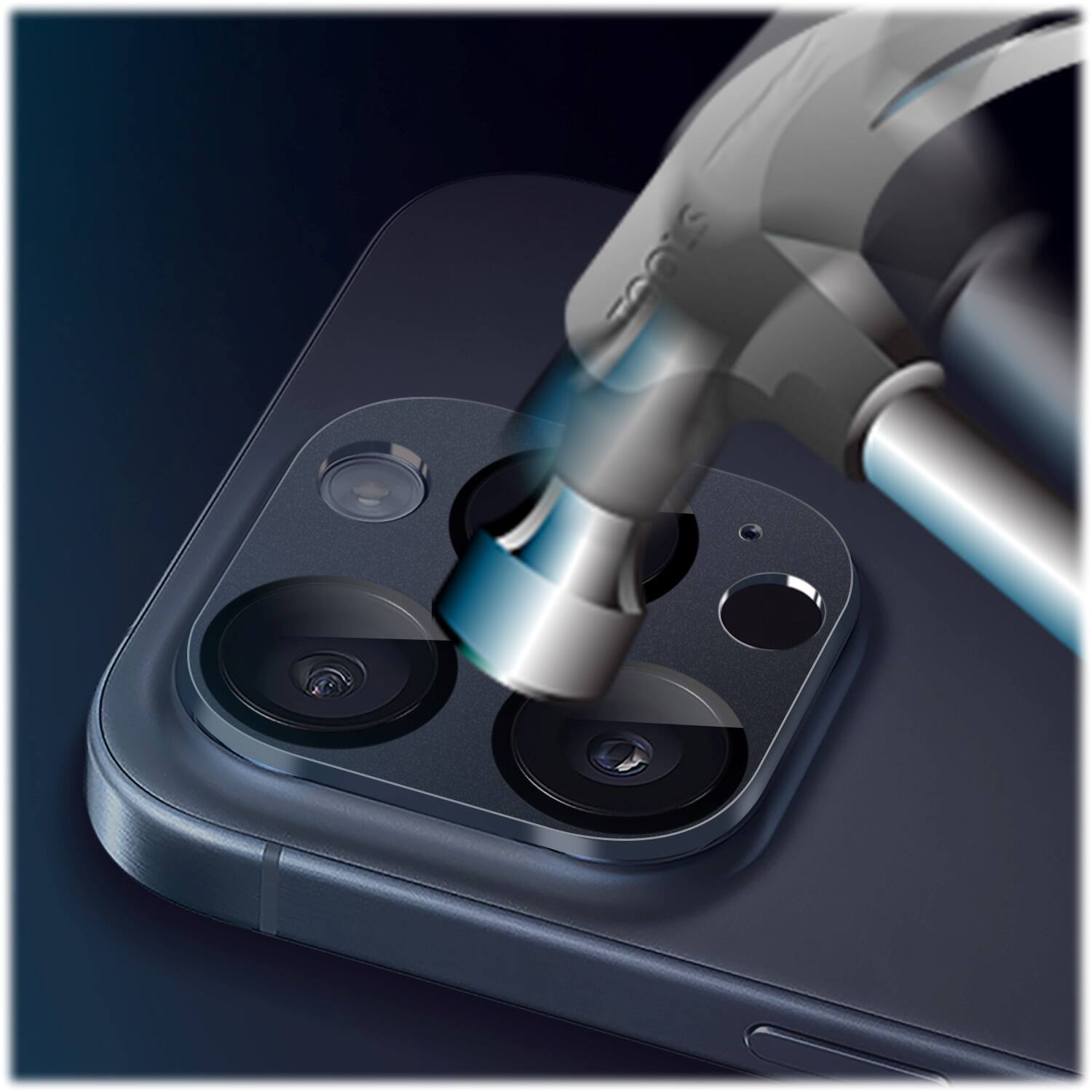 Alt View 13. SaharaCase - ZeroDamage Camera Lens Protector for Apple iPhone 15 Pro and iPhone 15 Pro Max (2-Pack) - Blue.