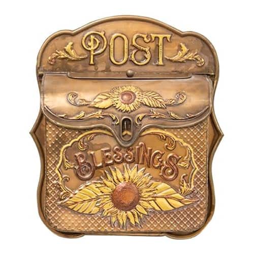 BreeBe - Look Sunflower Blessings Post Box - Copper