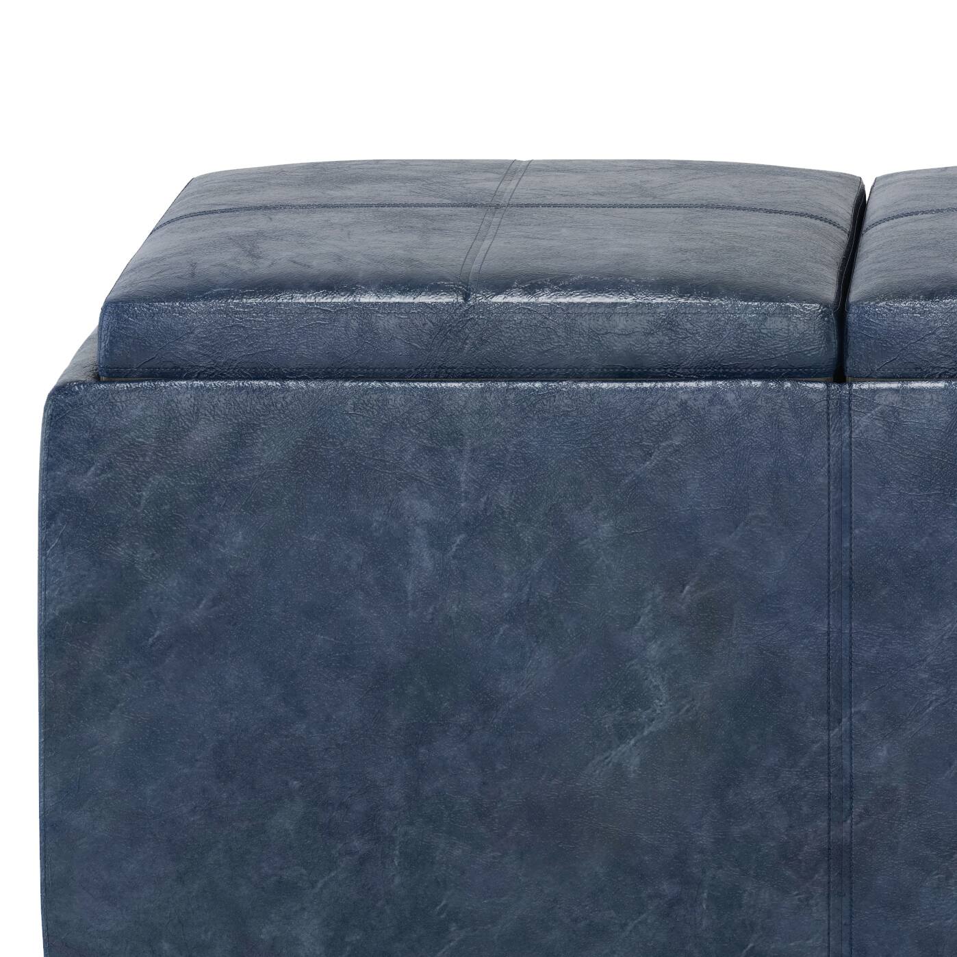 Alt View 12. Simpli Home - Avalon Storage Ottoman - Denim Blue.