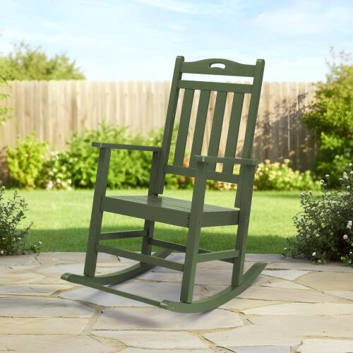 Alt View 7. Winado - Wooden Rocking Chair with Footrest, Comfortable Backrest 450LBS Weight Capacity Patio Rocker for Outdoor Garden Yard - Olive.