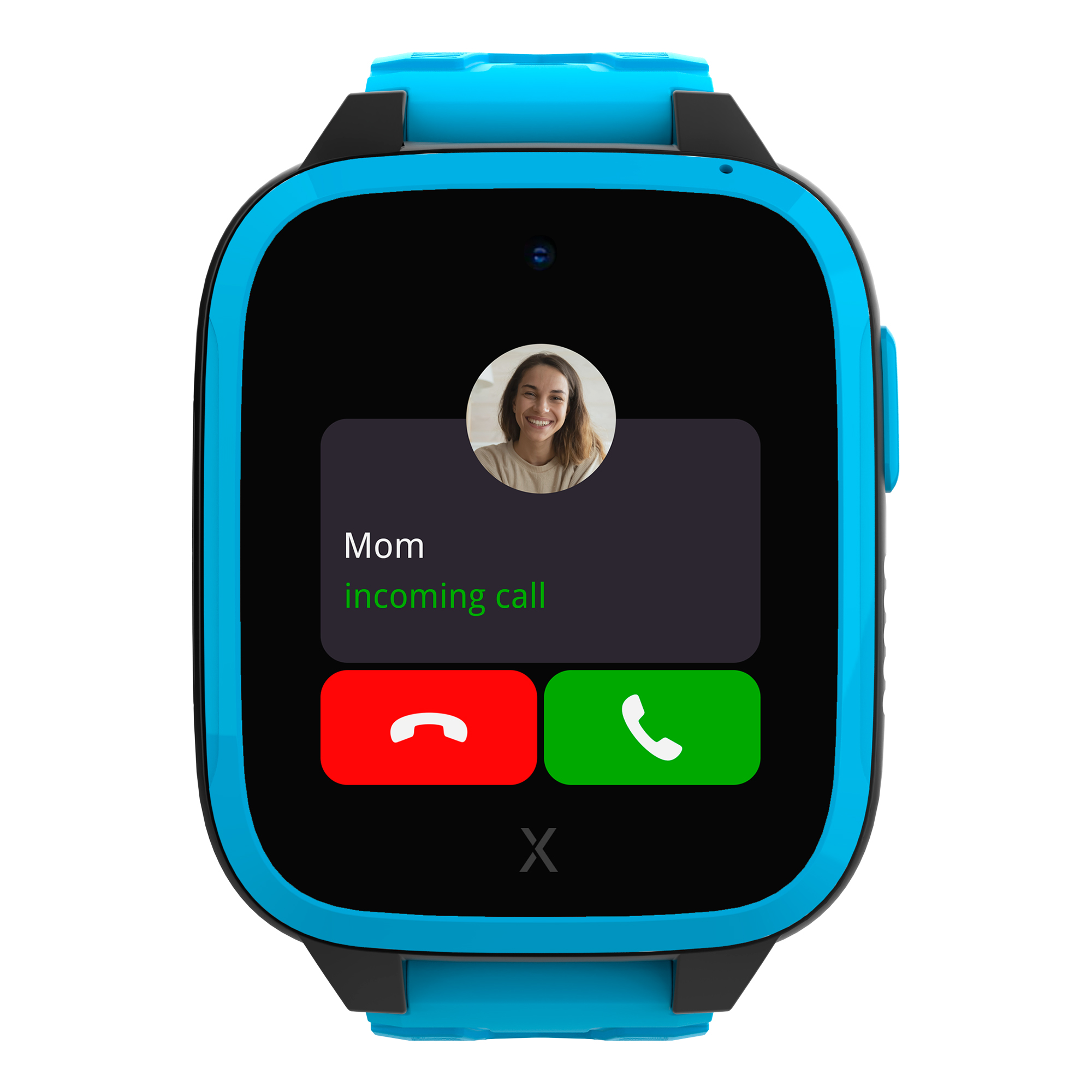 Angle View: Xplora XGO3 - Watch Phone for Children Calls, Messages, SOS, GPS Tracker, Camera, Step Counter, SIM Card included. Blue - Blue