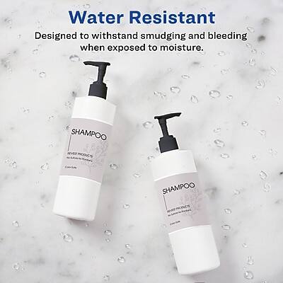 Water Resistant  
Designed to withstand smudging and bleeding when exposed to moisture.  

7 SHAMPOO  
7 PRODUCTS