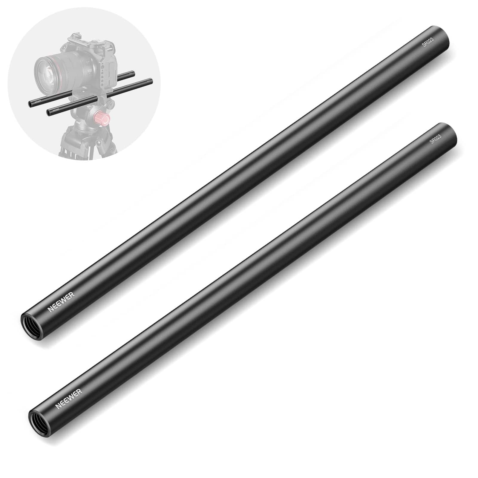 Neewer - 15mm Rod 12" 2-Pack, Aluminum