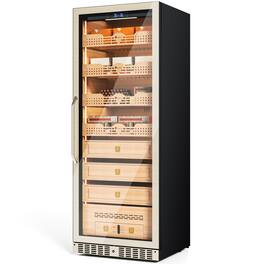 KingChii - Pro 475L Compressor Cigar Humidor Cabinet with Temperature & Humidity Control, 3980 Capacity - Gold