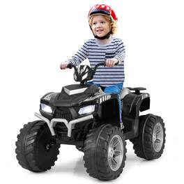 Costway - 24V Kids Ride-On Electric ATV 4-Wheeler Quad Car with Wireless Connection - Black