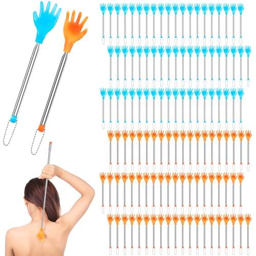 Front. Vulpecula Spade - 100 Pcs Extendable Back Scratcher Bulk Hand Shaped Retractable Scratcher Telescoping Massage Tool for Men Women Gifts.