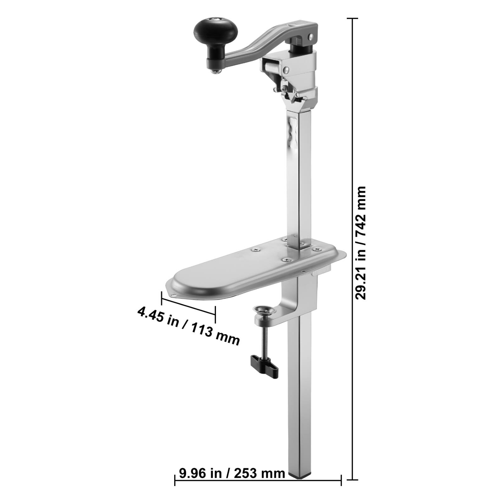 4.45 in / 113 mm  
29.21 in / 742 mm  
9.96 in / 253 mm