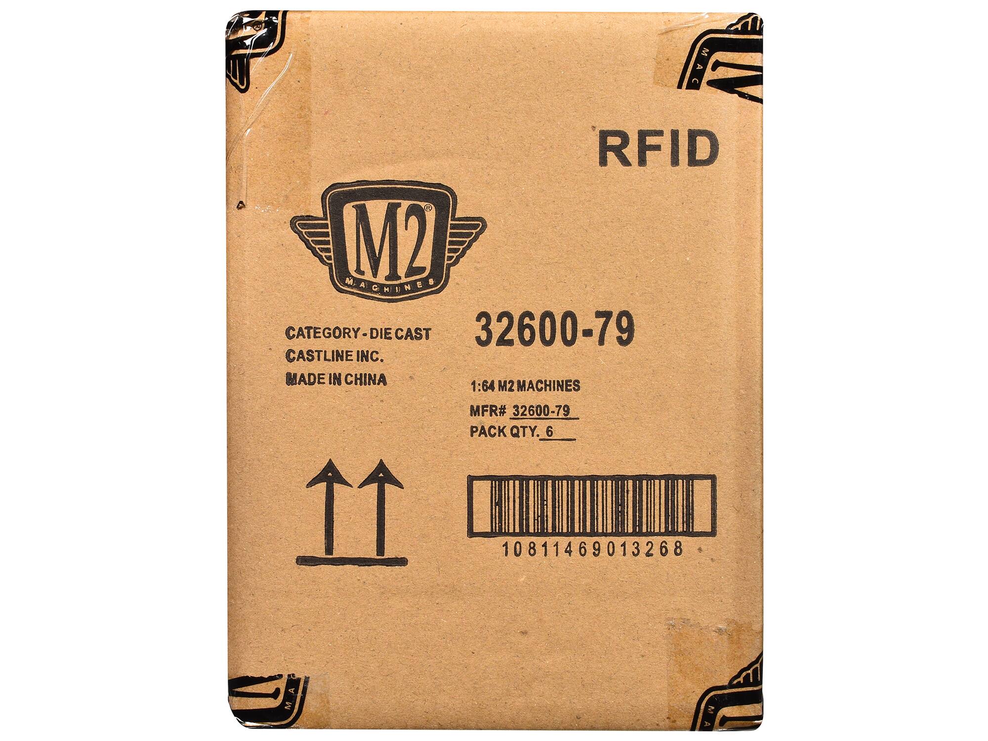 RFID

M2 MACHINES

CATEGORY-DIE CAST  
CASTLINE INC.  
MADE IN CHINA

32600-79

1:64 M2 MACHINES  
MFR# 32600-79  
PACK QTY. 6

10811469013268