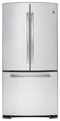 Front Standard. GE - 22.1 Cu. Ft. French Door Refrigerator - Stainless-Steel.