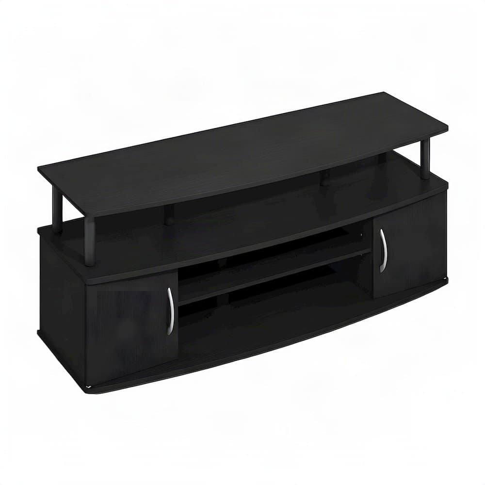 FurniFact - Large Entertainment Center for TVs up to 55 inches with Storage - Darkwood