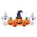 Alt View 12. Costway - 9FT Long Halloween Inflatable Pumpkins Self Inflating Halloween Pumpkin - Orange/White/Black.
