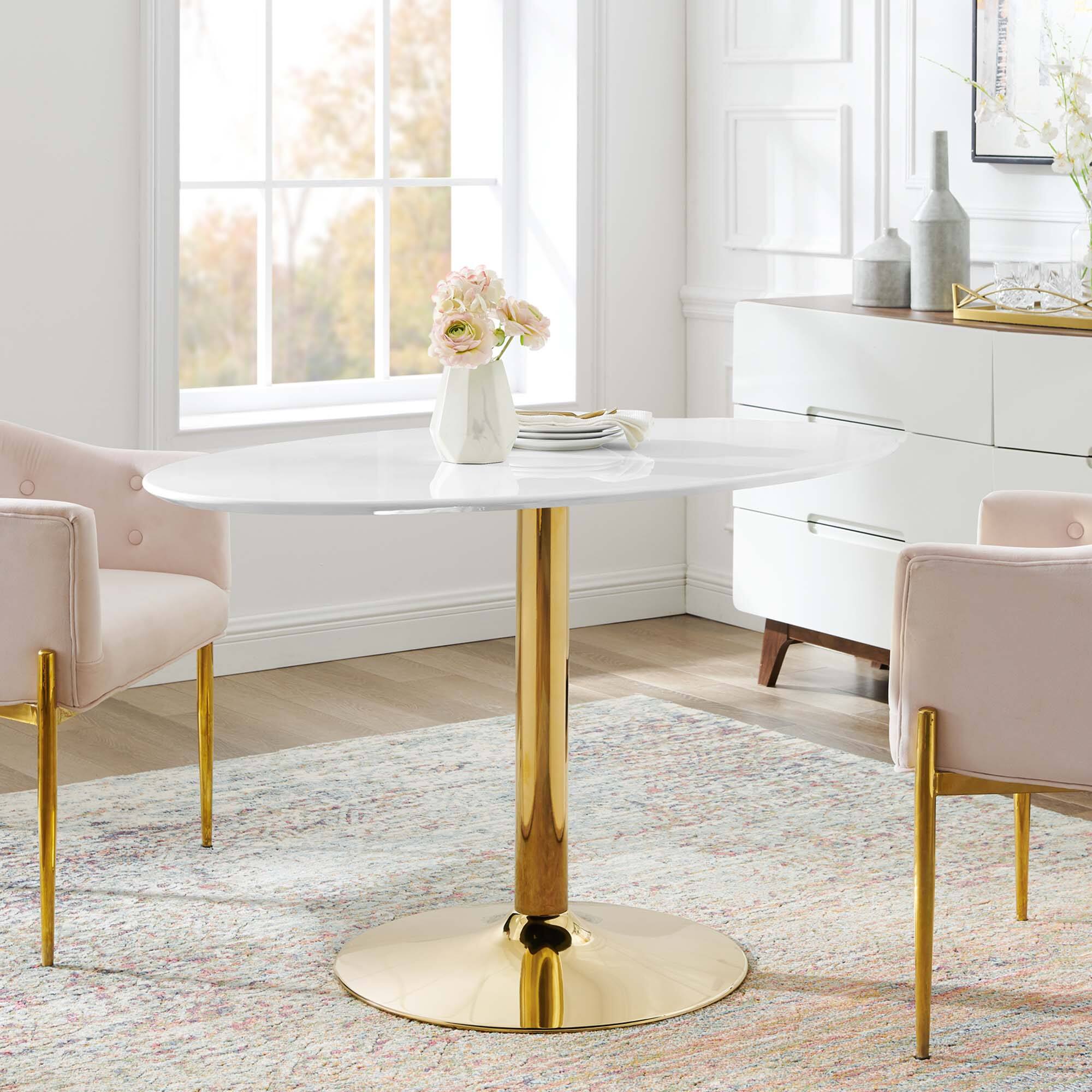 Left. Modway - Verne 48" Oval Dining Table - White.