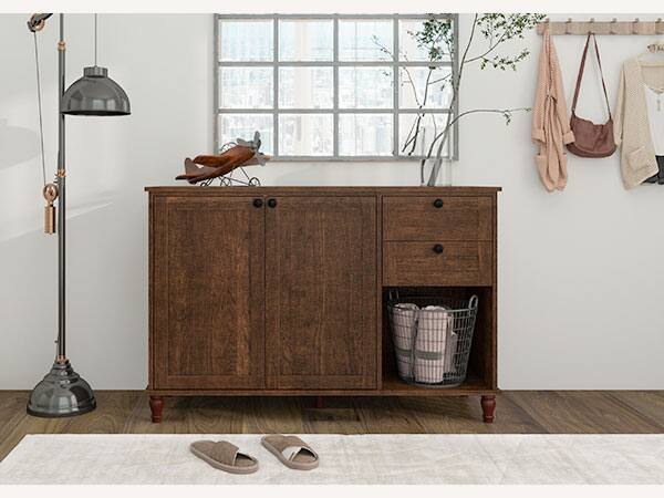 Alt View 10. Bestier - Modern Sideboard with Adjustable Shelves & Dual Storage Options - dark brown.
