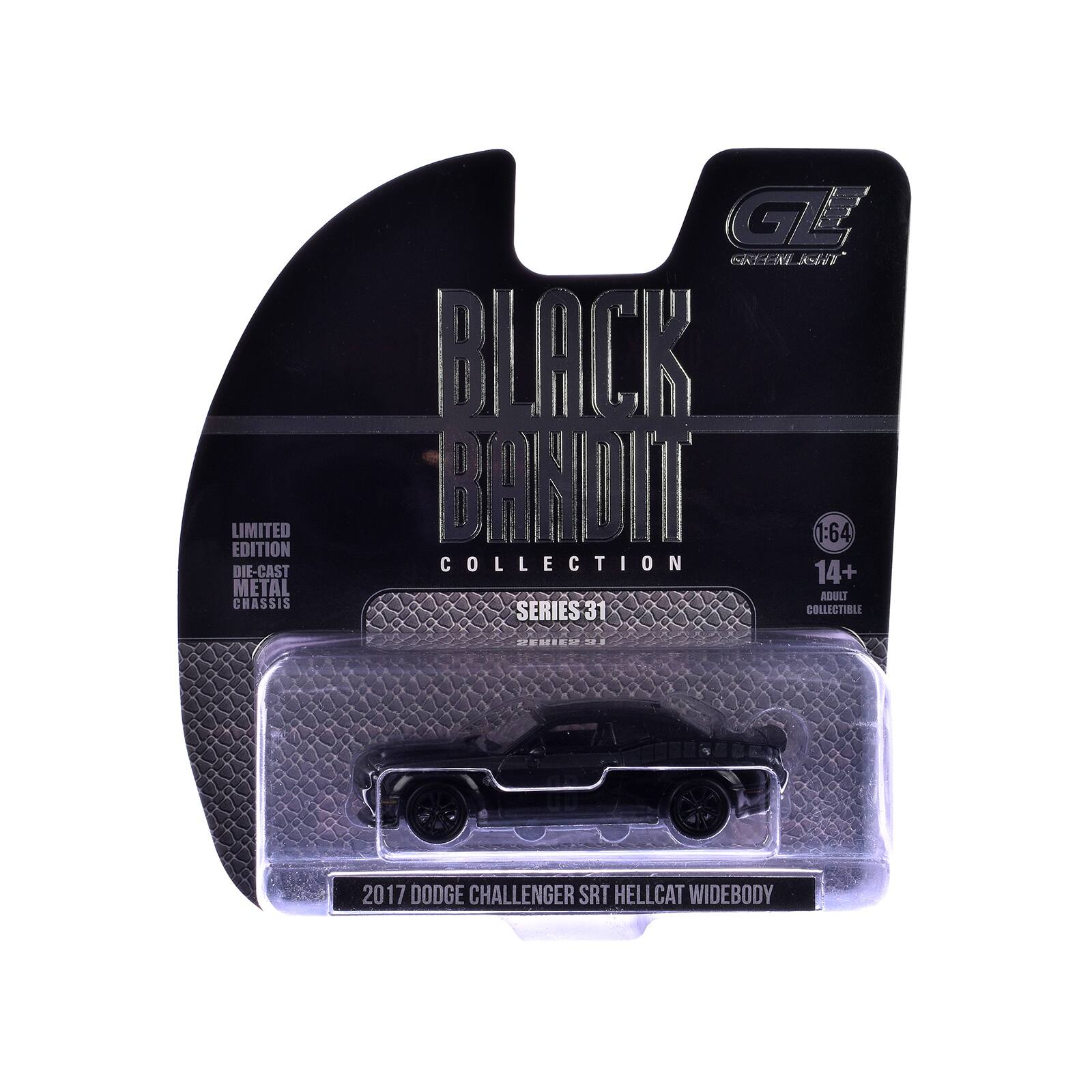 LIMITED EDITION DIE-CAST METAL CHASSIS GE SREE SsEiT BLACK BANDIT 1:64 COLLECTION 14+ ADULT SERIES 31 COLLECTIBLE HI ... 20 17 DODGE CHALLENGER SRT HELLCAT WIDEBODY
