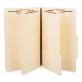 Universal - Six-Section Classification Folders, 2" Expansion, 2 Dividers, 6 Fasteners, Legal Size, Manila Exterior, 15/Box