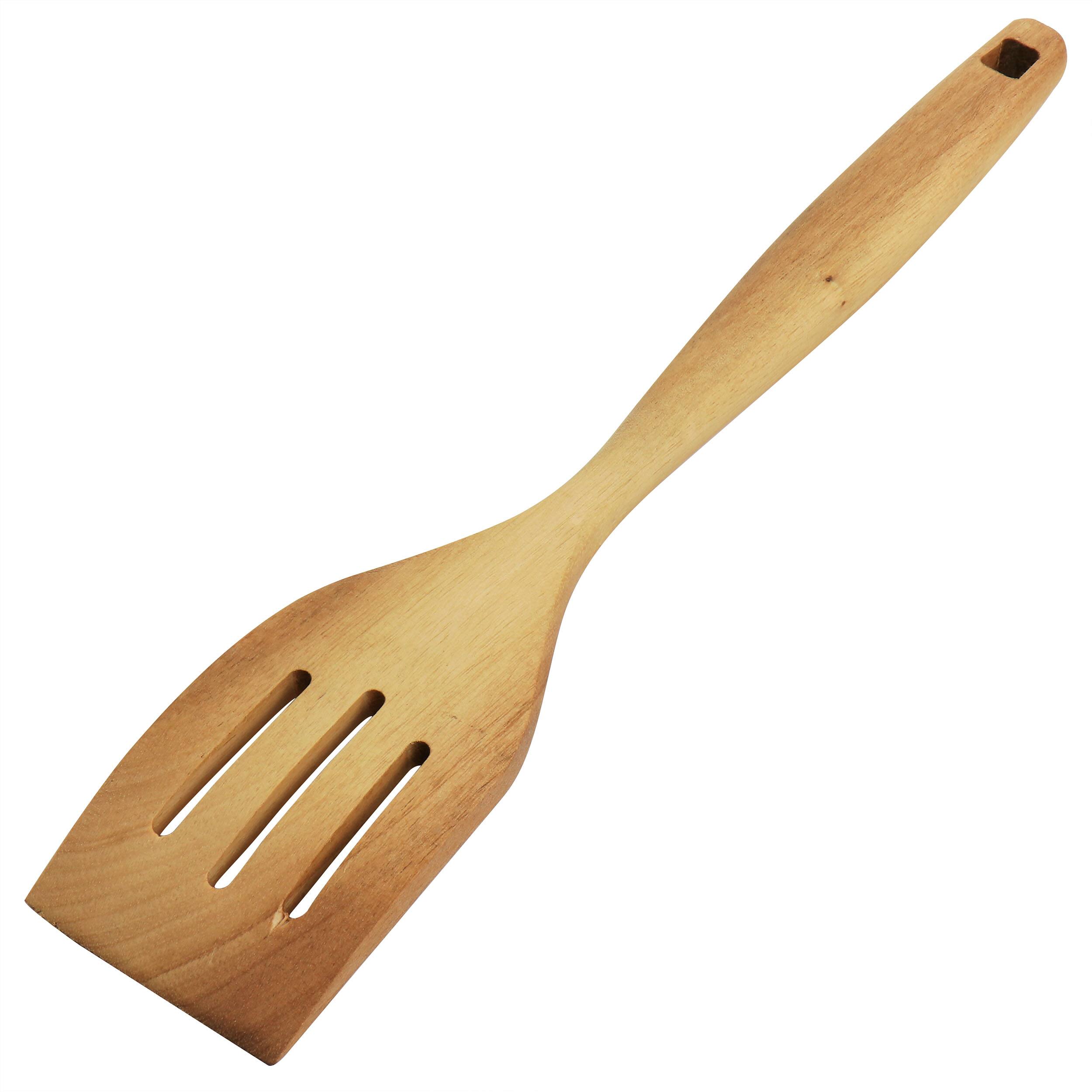Oster - Acacia Wood Slotted Turner Cooking Utensil - Brown - Thumbnail 2