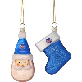 The Memory Company - Two-Pack Santa & Stocking Blown Glass Ornament Set - Multicolor