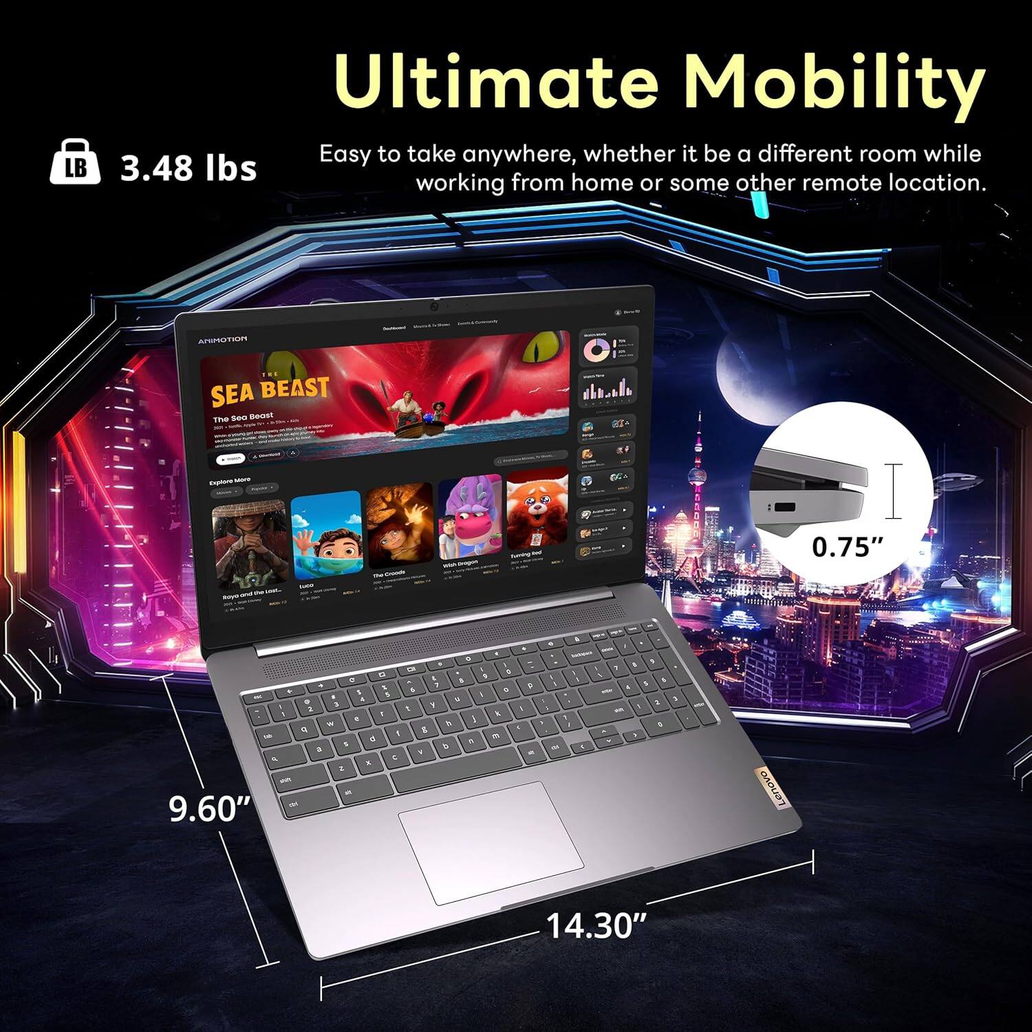 LB Ultimate Mobility

Easy to take anywhere, whether it be a different room while working from home or some other remote location.

3.48 lbs

0.75"

9.60"

14.30"