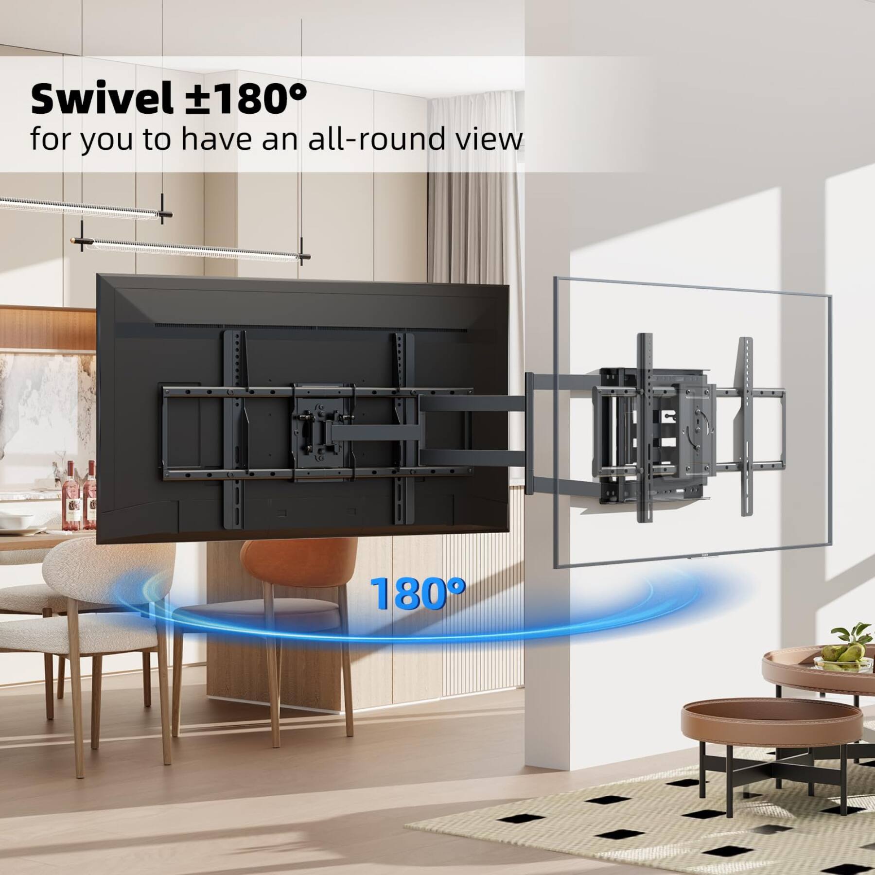 Swivel ±180° for you to have an all-round view  
180°