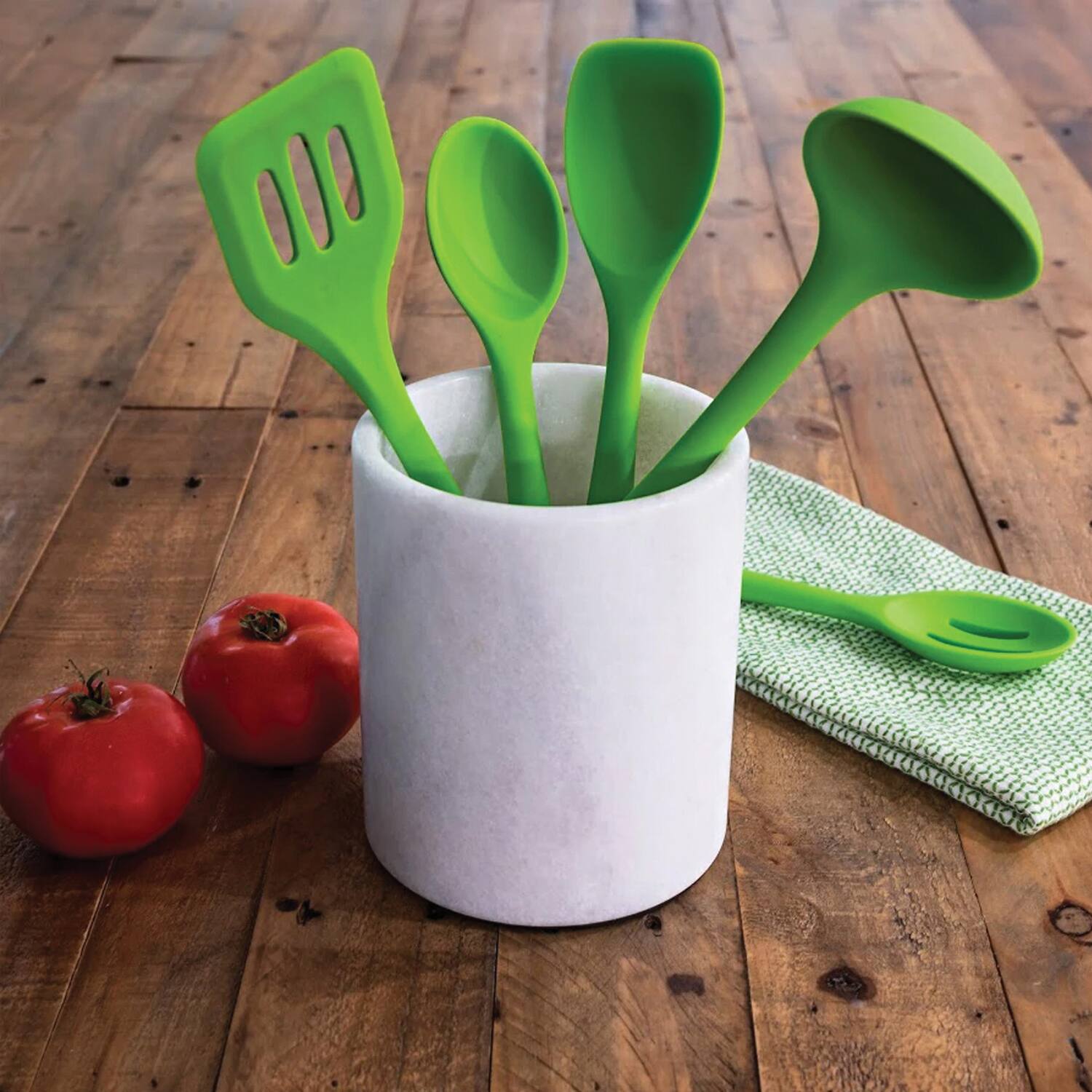 Left. Better Houseware - Better Houseware 3500/g 5-piece Silicone Cooking Utensils (green) - green.