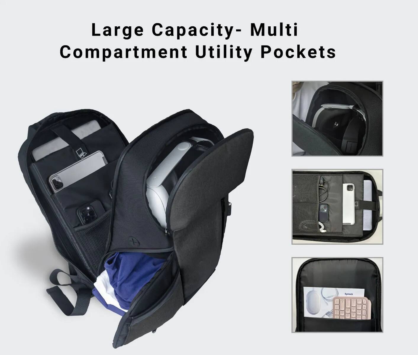 Large Capacity - Multi Compartment Utility Pockets