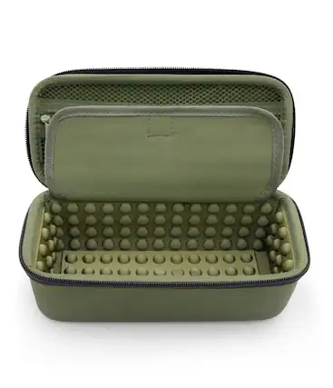 Front. CASEMATIX - Travel Carry Case Fits JBL Flip 6 Portable Bluetooth Speaker with Clip-On Carabiner, EVA Hard Shell Protection - Green.