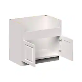 Boyel Living - 36-in W x 34.5-in H x 24-in D Shaker Farmhouse Sink Kitchen Base Cabinet with Soft-Close Doors - Glacier White