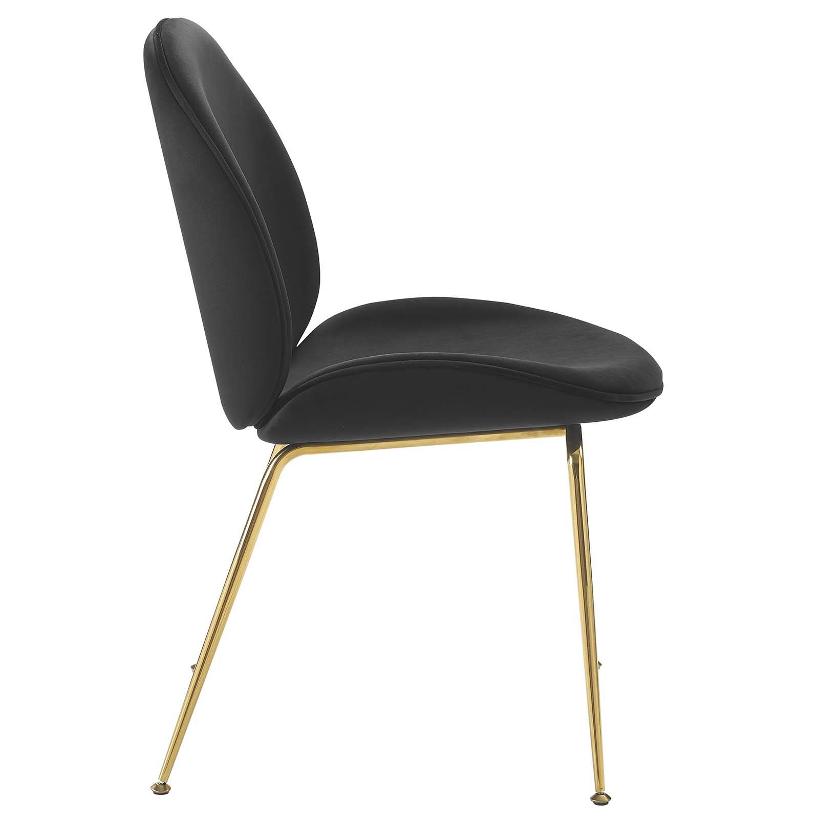 Back. Modway - Scoop Gold Stainless Steel Leg Performance Velvet Dining Chair by Modway - Black.