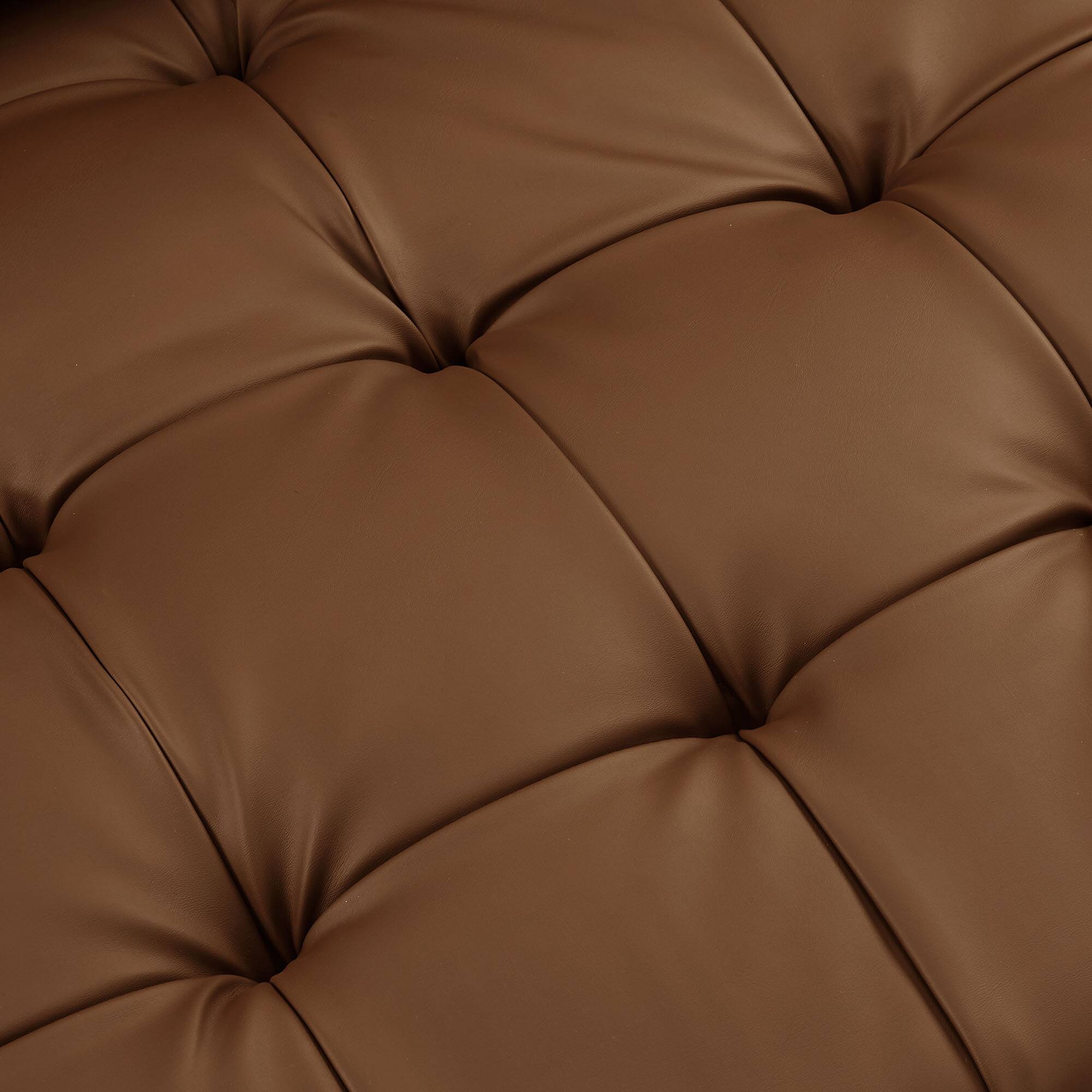 Alt View 5. Modway - Valour Tufted Vegan Leather Sofa by Modway - Brown.
