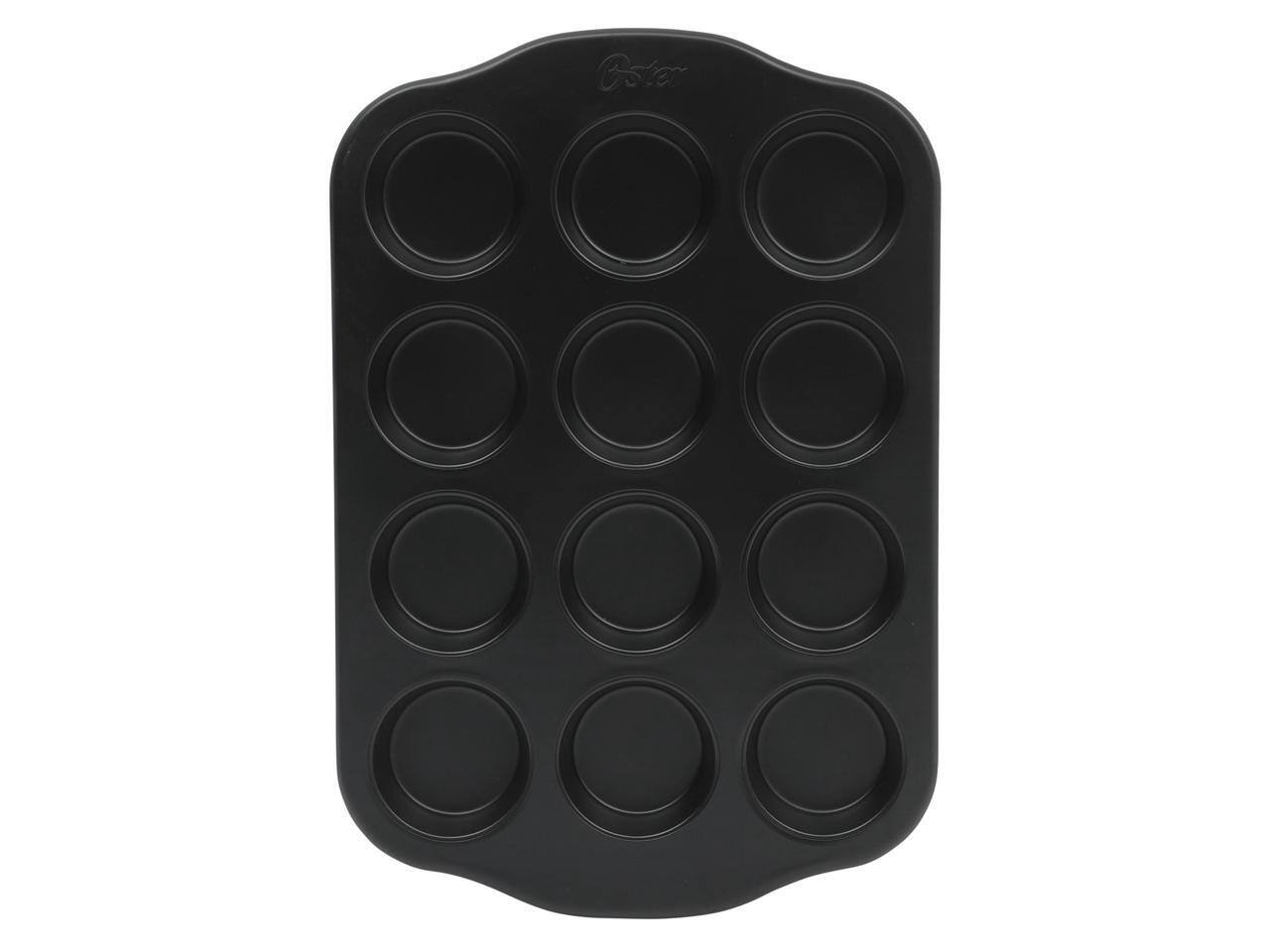 Alt View 2. Oster - Oster Teston Platinum Collection 12-Cup Nonstick Carbon Steel Muffin Pan in Matte Black - Matte Black.