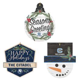 Jardine - Citadel Bulldogs Ornament Bundle - White